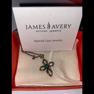 James Avery 18 Inch Chain with Emerald Stoned Cross